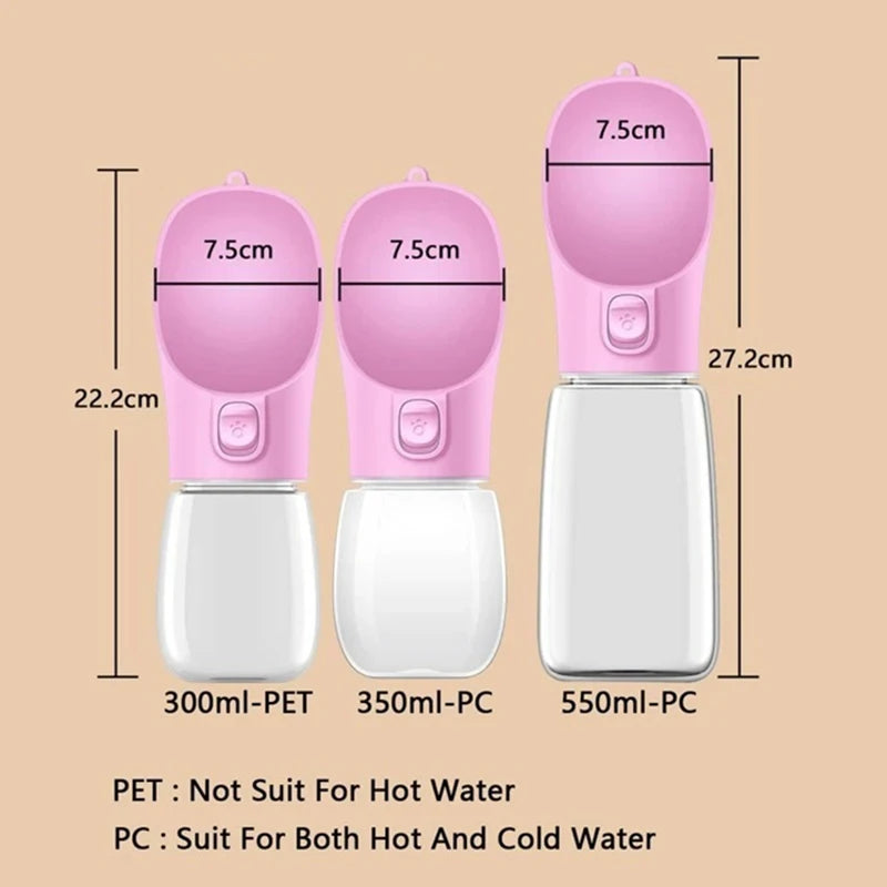 Portable Dog Water Bottle For Small Large Dogs Cat Outdoor Leakproof Walking Drinking Bowls & Travel