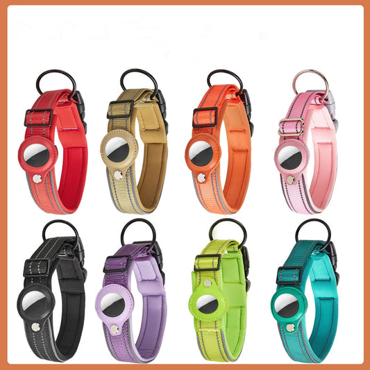 Reflective AirTag Dog Collar, Heavy Duty Dog Collar with Adjustable AirTag Holder Case Accessories for Small Medium Large Dogs
