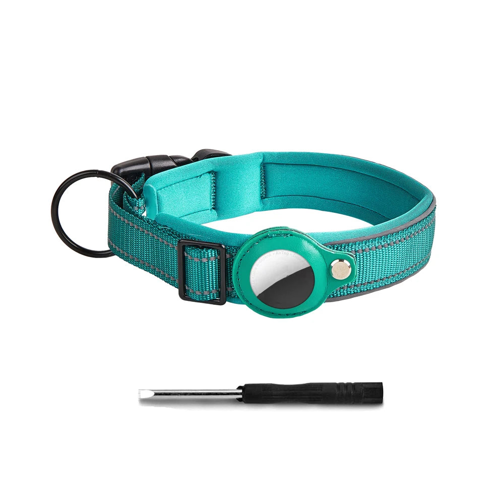 Reflective AirTag Dog Collar, Heavy Duty Dog Collar with Adjustable AirTag Holder Case Accessories for Small Medium Large Dogs