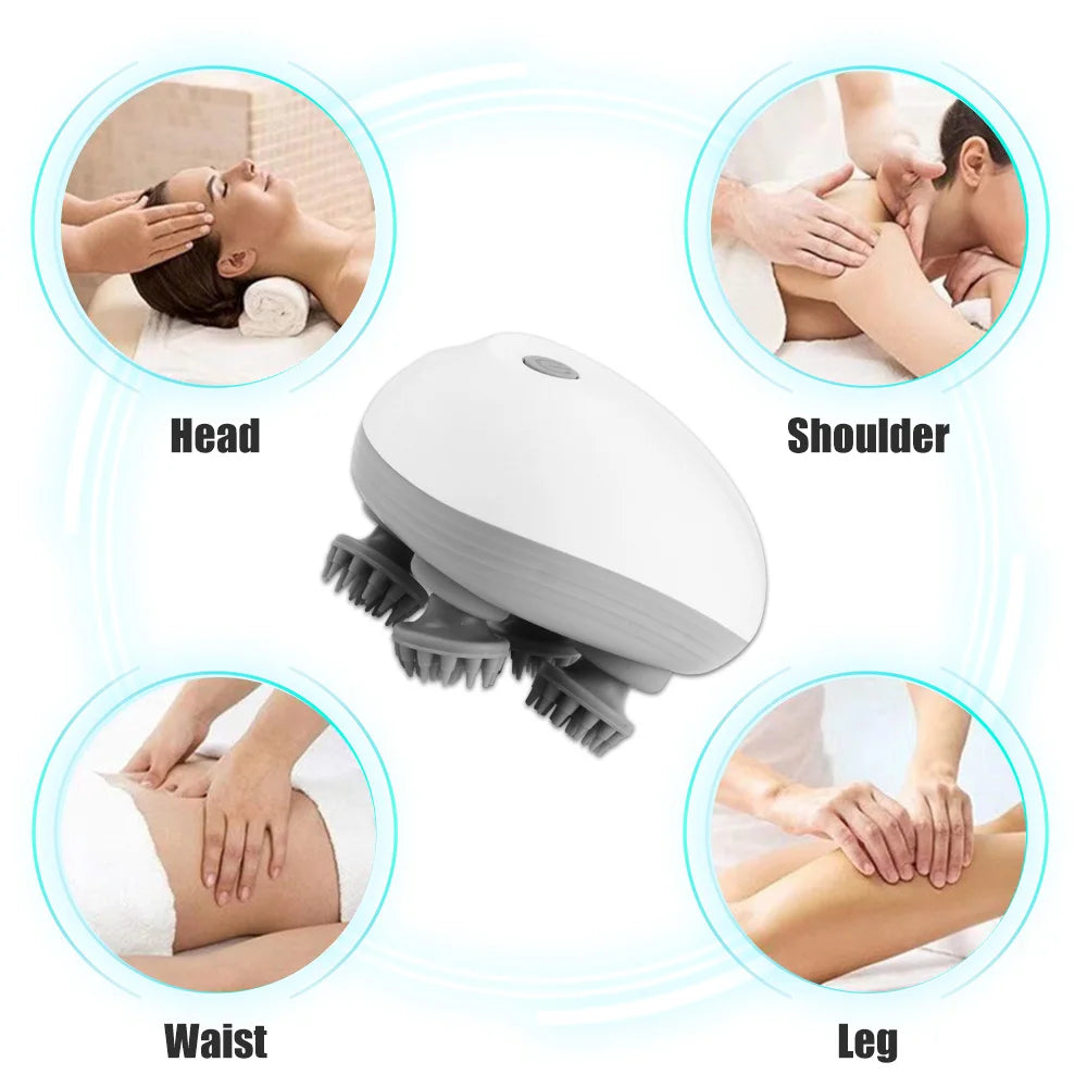 Electric Head Massager Body Shoulder Leg Arm Neck Deep Tissue Head Scalp Massage Kneading Vibrating Device for Cat and Dog Massage