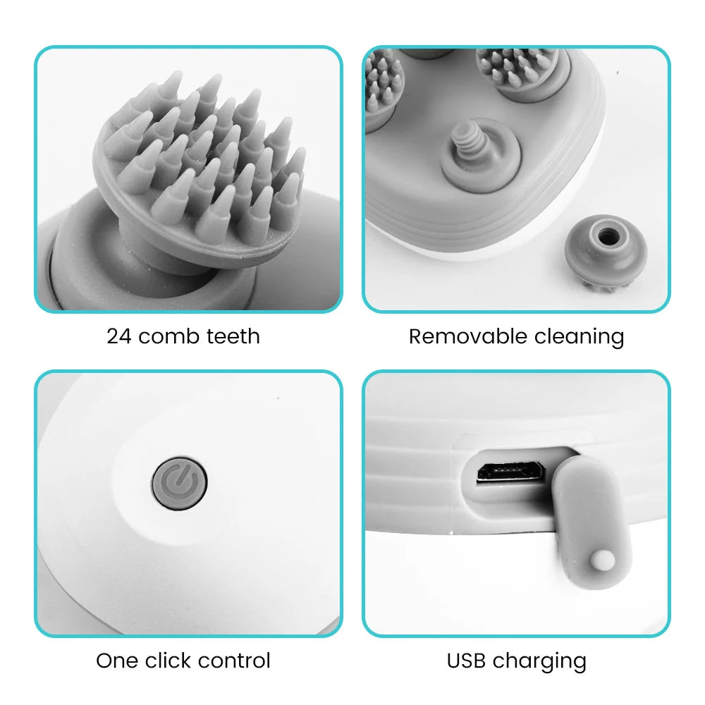 Electric Head Massager Body Shoulder Leg Arm Neck Deep Tissue Head Scalp Massage Kneading Vibrating Device for Cat and Dog Massage