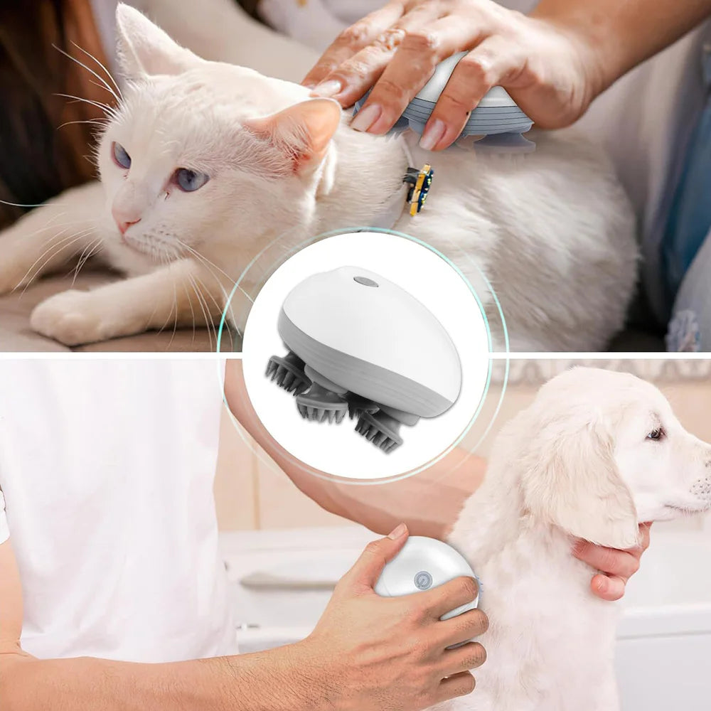 Electric Head Massager Body Shoulder Leg Arm Neck Deep Tissue Head Scalp Massage Kneading Vibrating Device for Cat and Dog Massage