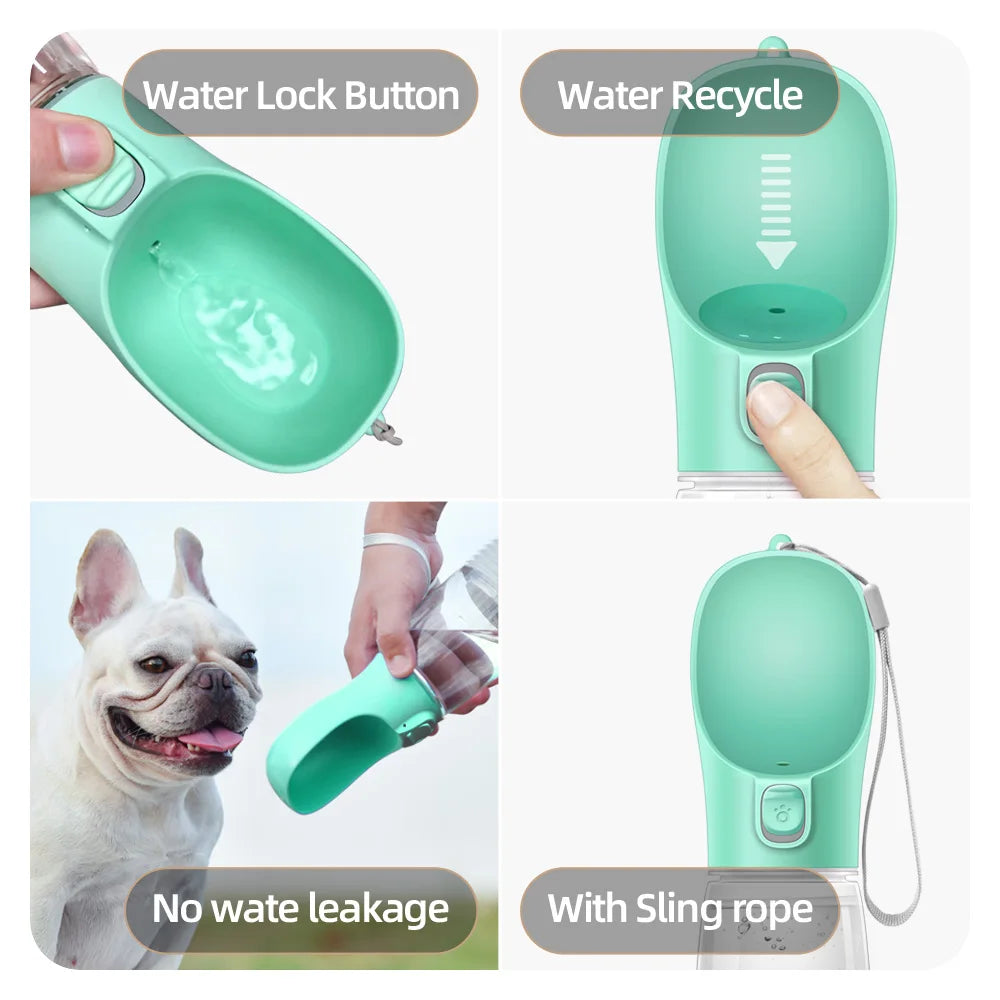 Portable Dog Water Bottle For Small Large Dogs Cat Outdoor Leakproof Walking Drinking Bowls & Travel