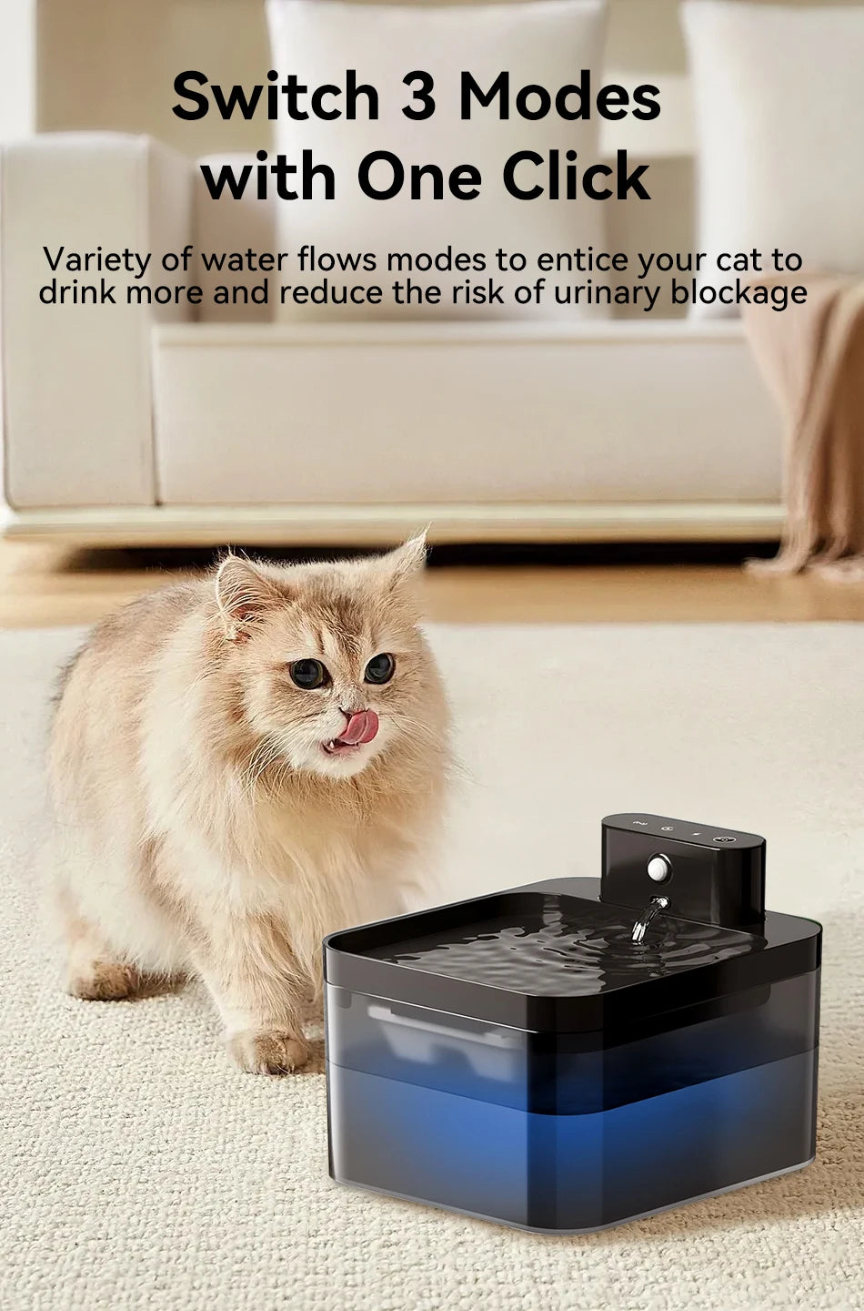 ROJECO Wireless Automatic Cat Water Fountain 2600mAh Pet Water Dispenser For Dog Cat Infrared Sensor Smart Pet Drinkier Fountain